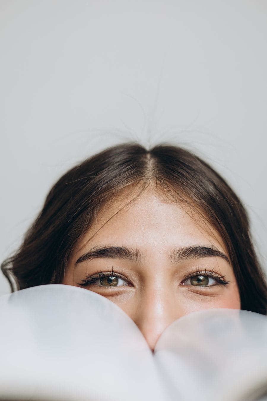 Full, brushed-up brows seen close