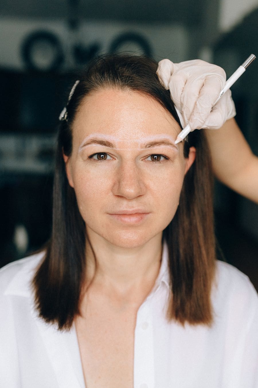 A woman with freshly shaped and tinted brows
